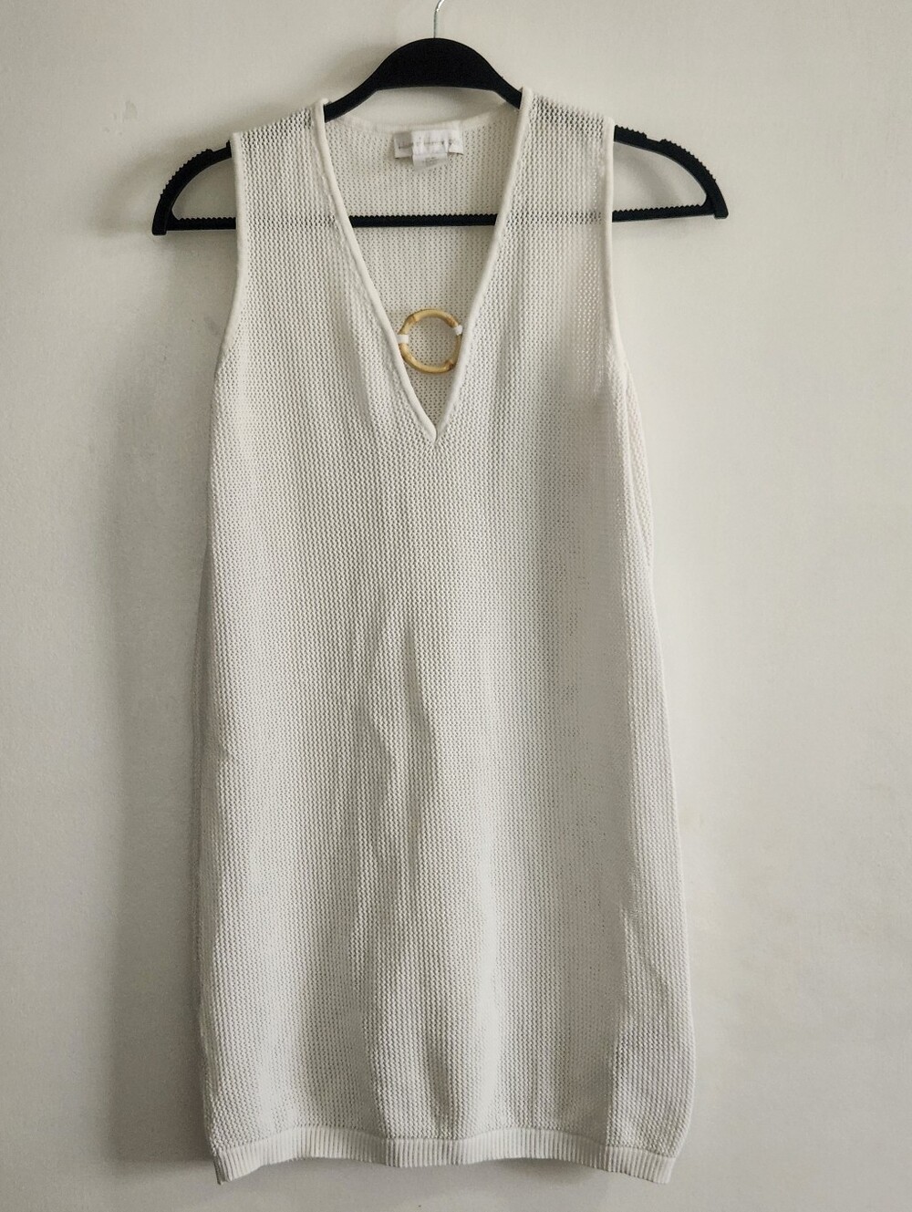 House of Harlow 1960 Bohemian Crochet Knit Swim Cover Up White Resort XS